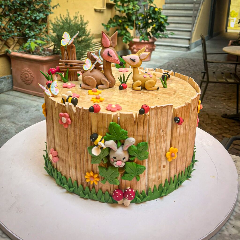 torta decorativa per bimbi tema bambi torta per battesimo o compleanno tema bambi e animali del bosco